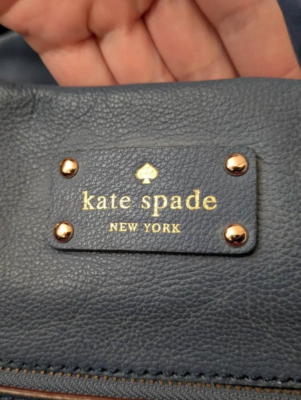 Kate Spade Blue Leather Shoulder Bag - KS Baxter Street Stevie Bag